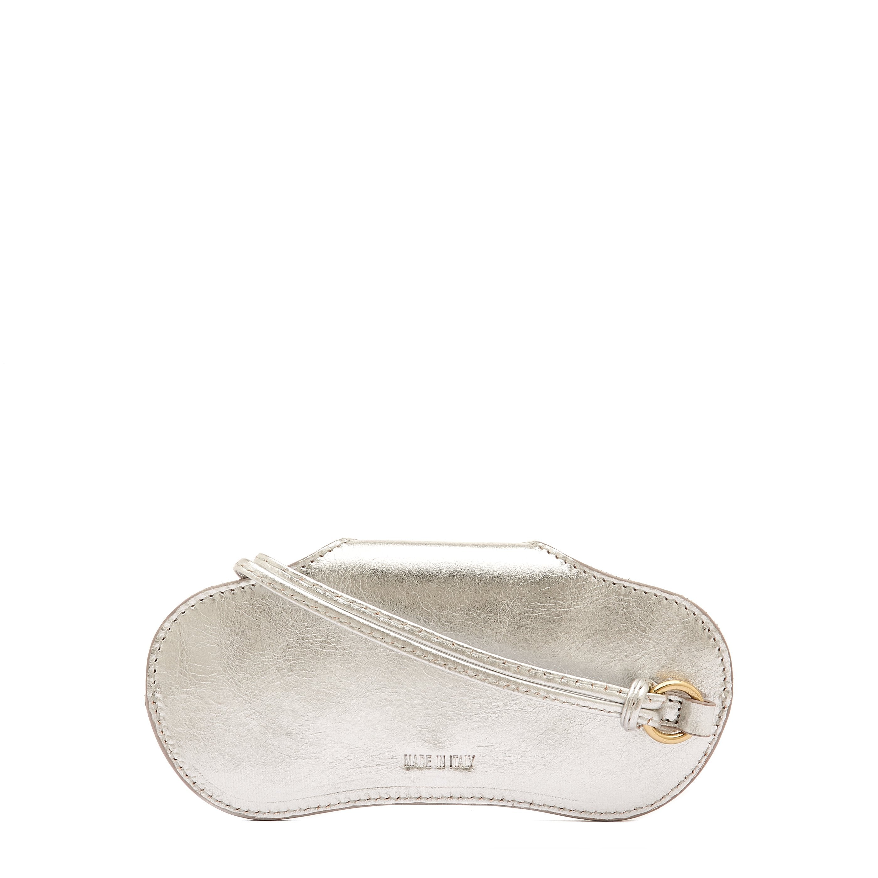 Il Bisonte Nina Brillenetui Silber Metallic-Leder