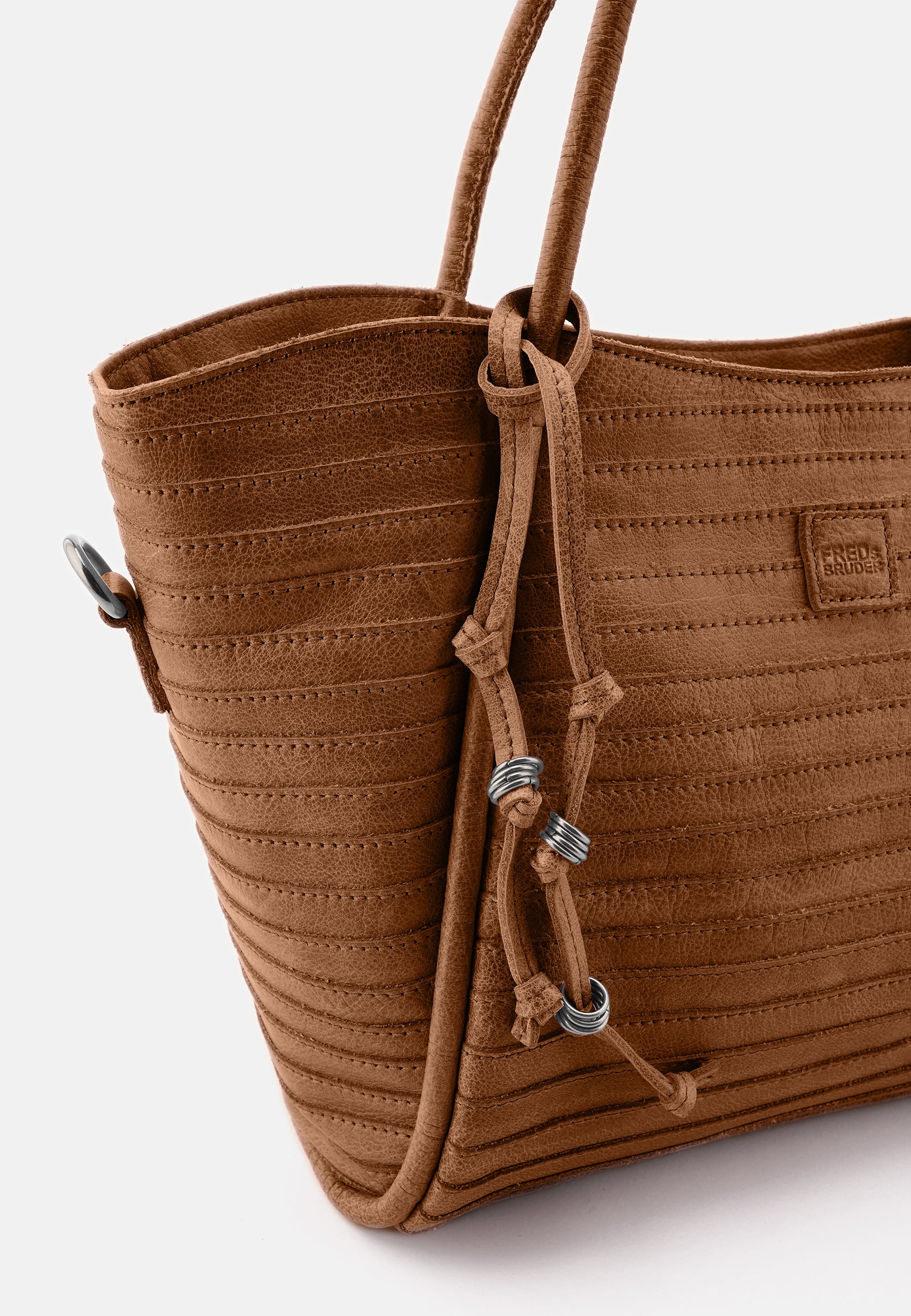 FREDsBRUDER All In Layer Shopper Tasche schwarz Rindsleder