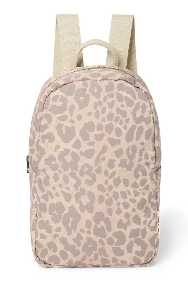 Studio Noos Puffy Mini Rucksack Beige Leopard gesteppt