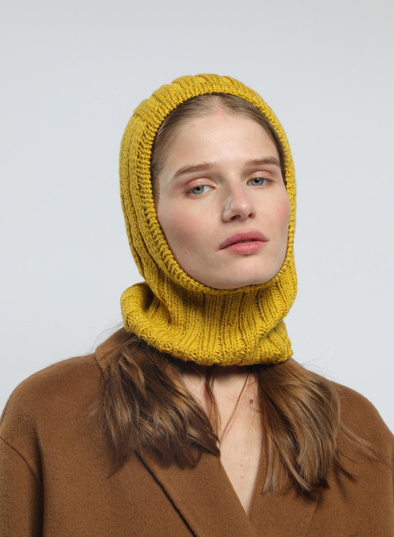 Maria la Rosa Lesley Balaclava Sturmhaube Wolle Braun