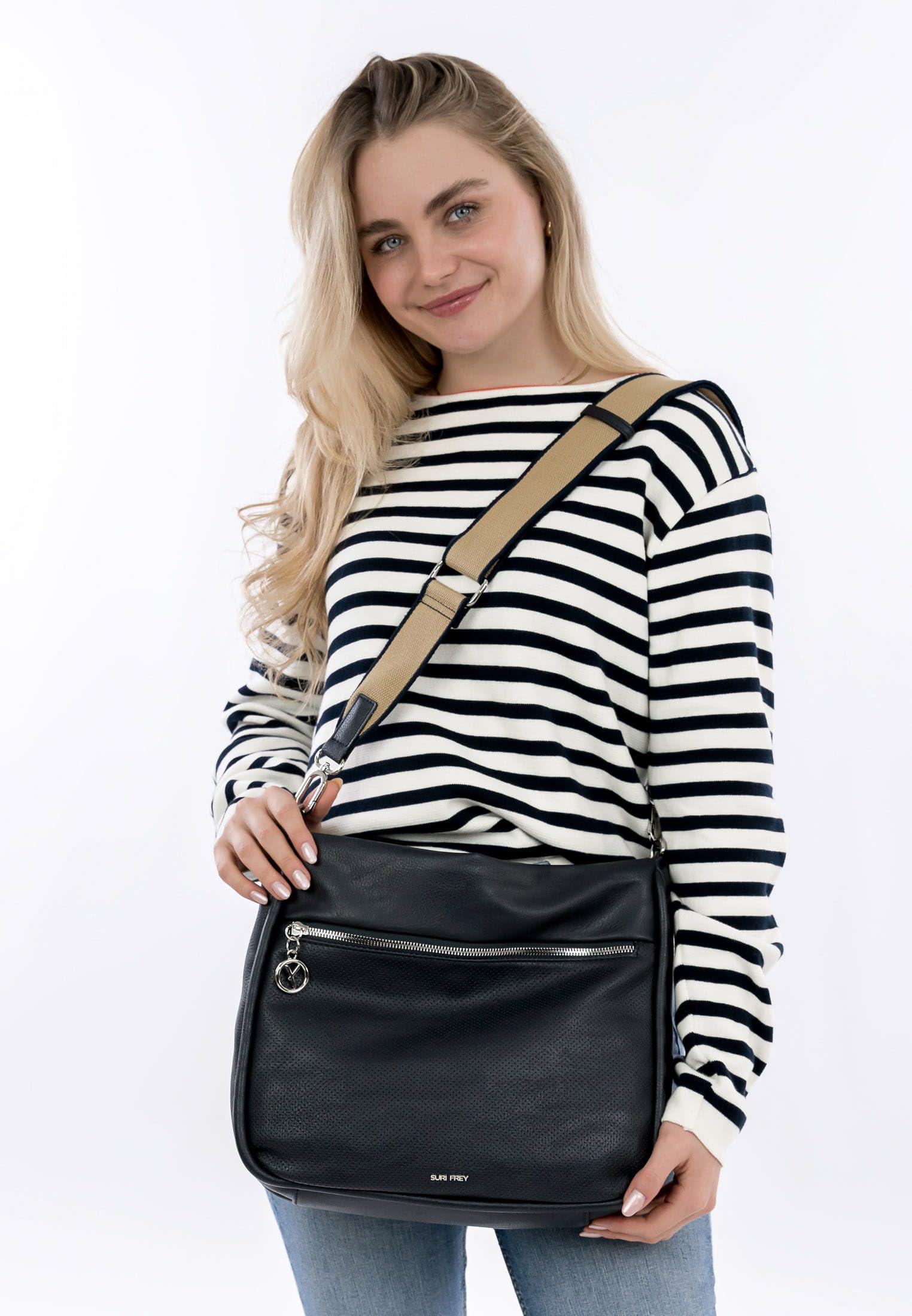 SURI FREY Patsy Shoulderbag Schultertasche Blue perforiert