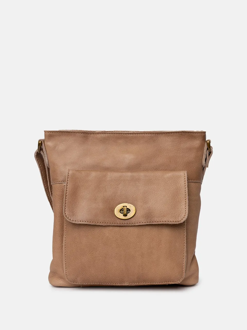 RE:DESIGNED Kay Urban Umhängetasche Taupe Rindsleder
