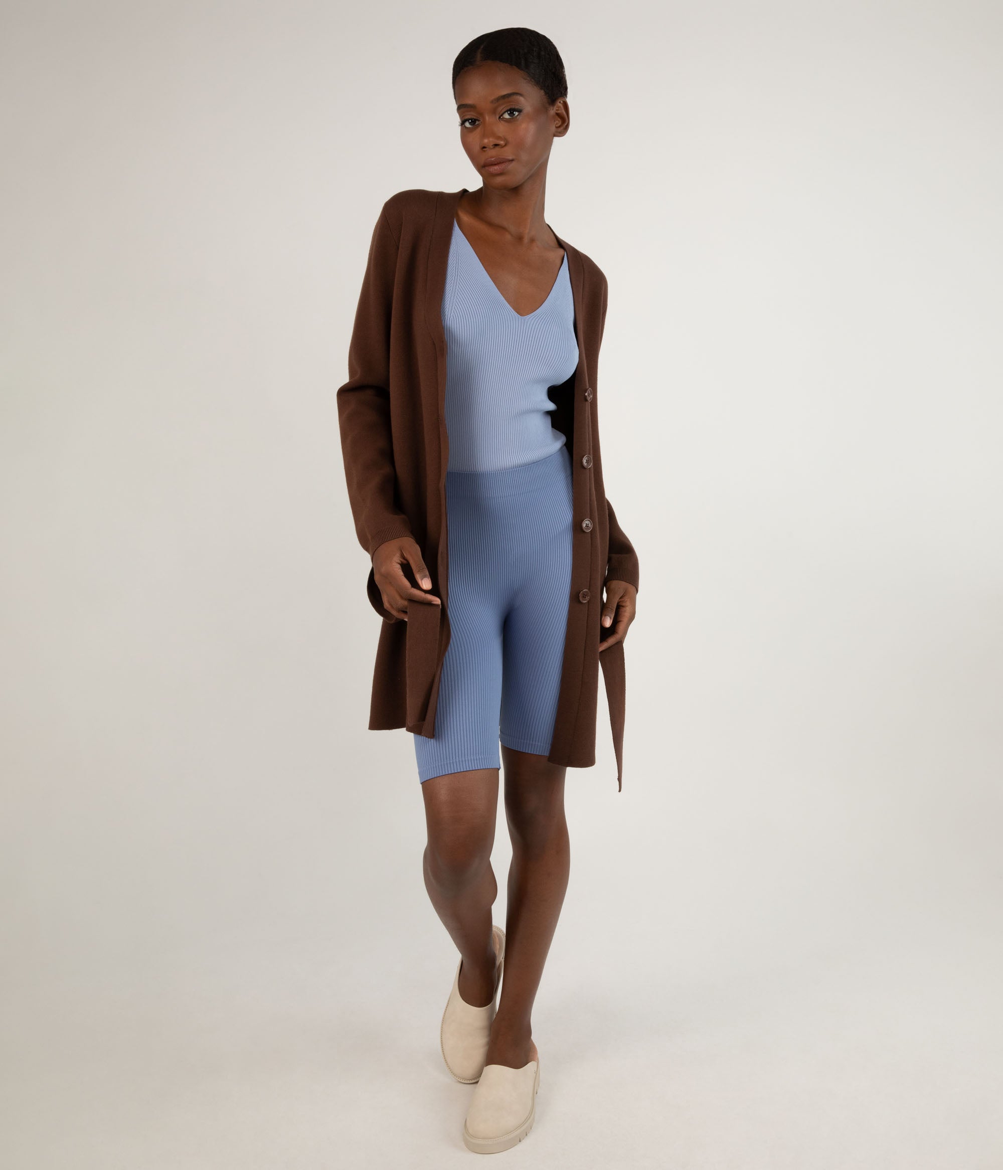 Matt & Nat Adelaide Button Down Cardigan Chestnut XS Biobaumwolle