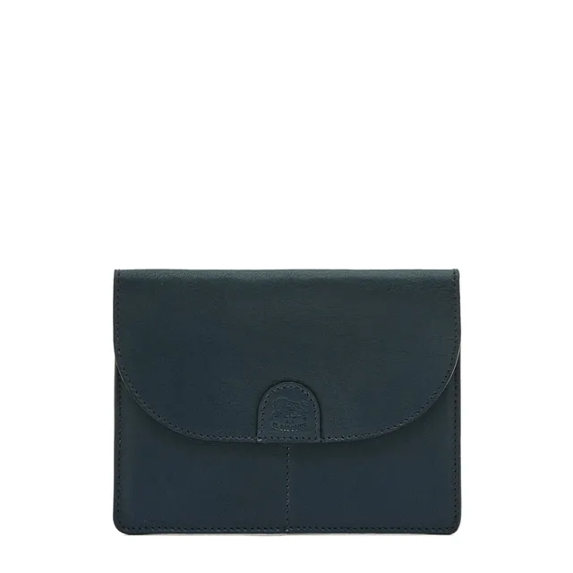 Il Bisonte Linea 1990 Bustina Pochette Nachtblau Vollleder
