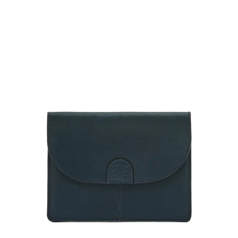 Il Bisonte Linea 1990 Bustina Pochette Nachtblau Vollleder