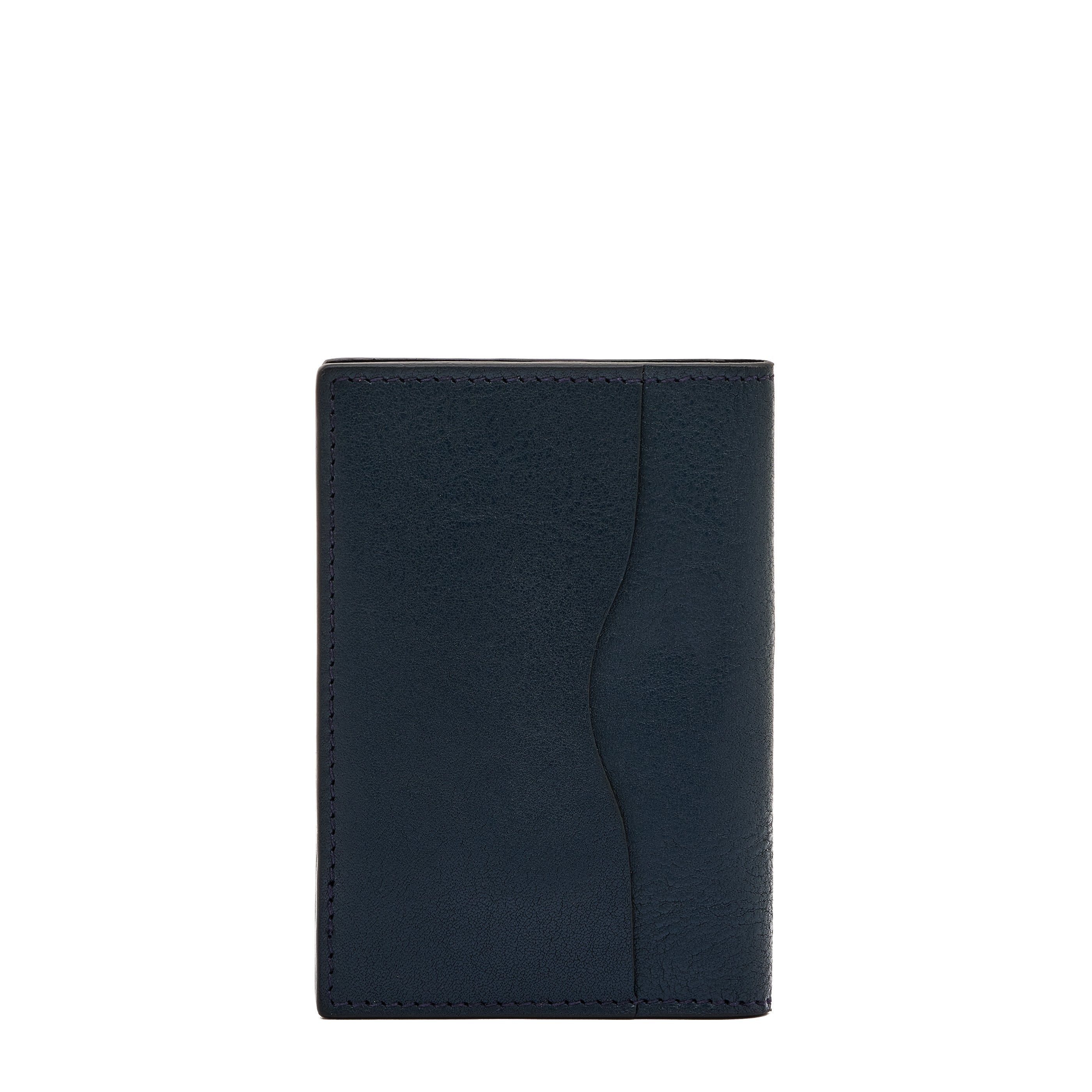 Il Bisonte Galileo Kartenetui Blau Vollleder