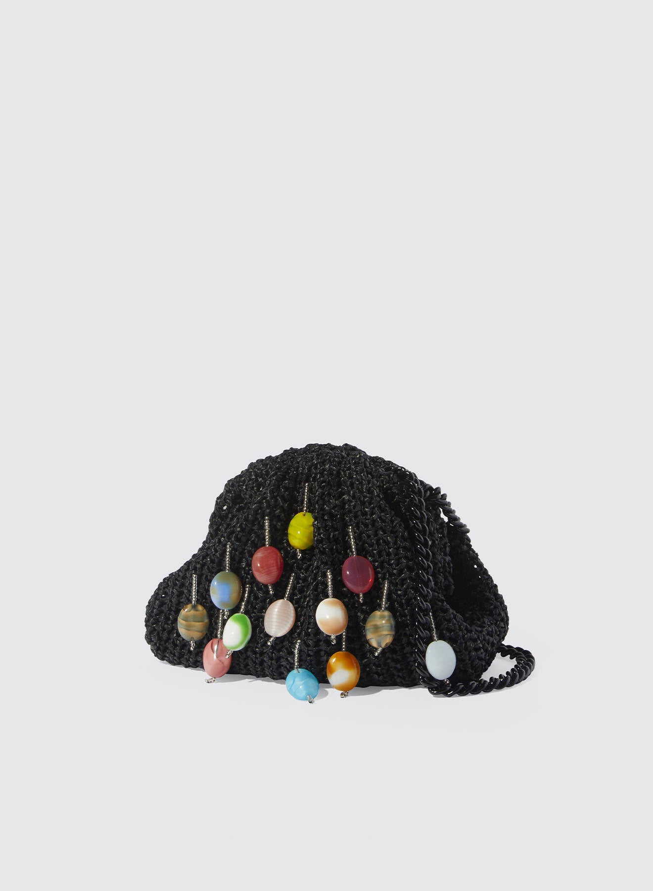 Maria la Rosa Orbita Mini Bag Clutch Schwarz Perlen