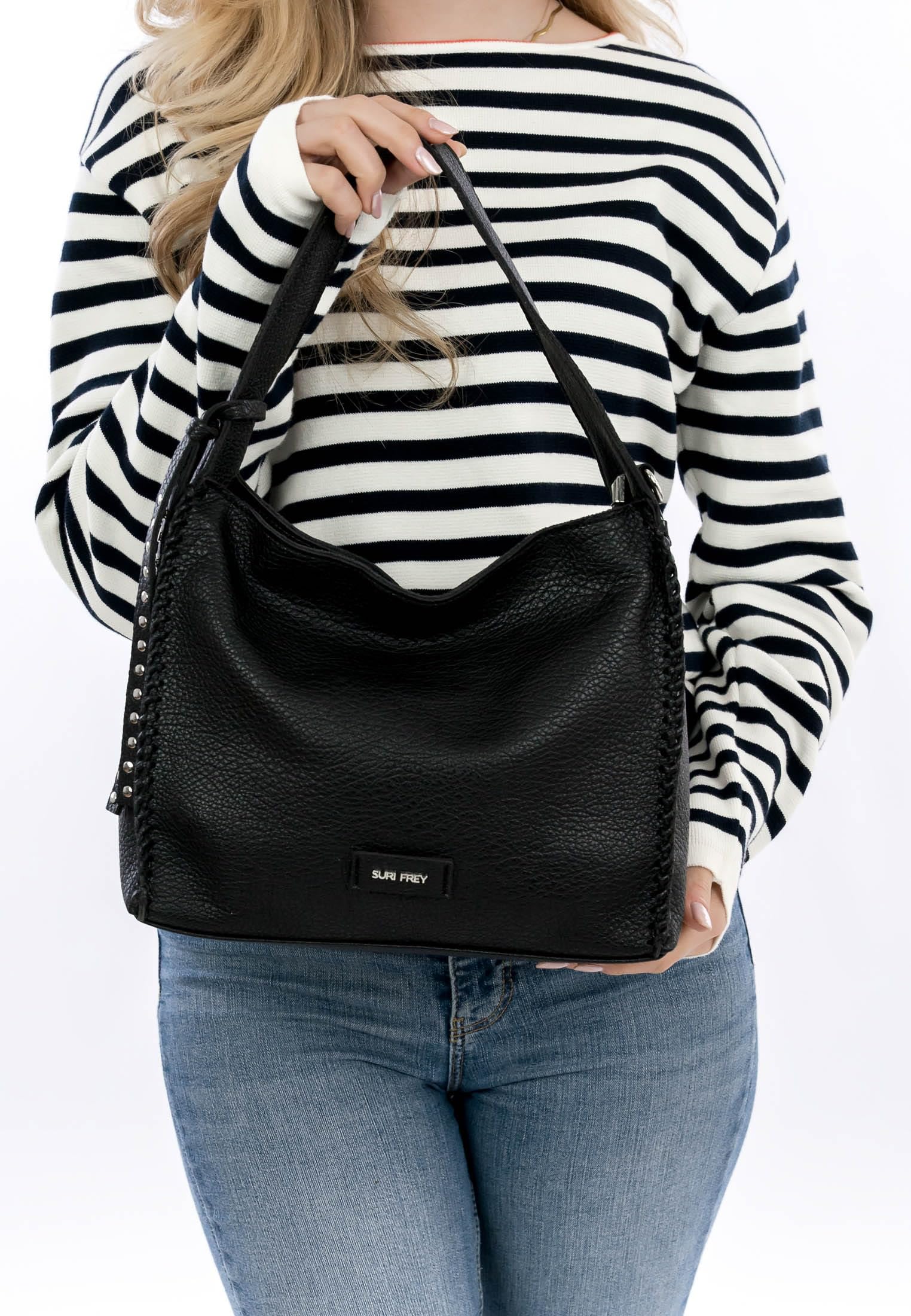 SURI FREY Franzy Hobo Bag S Schultertasche Black Anhänger