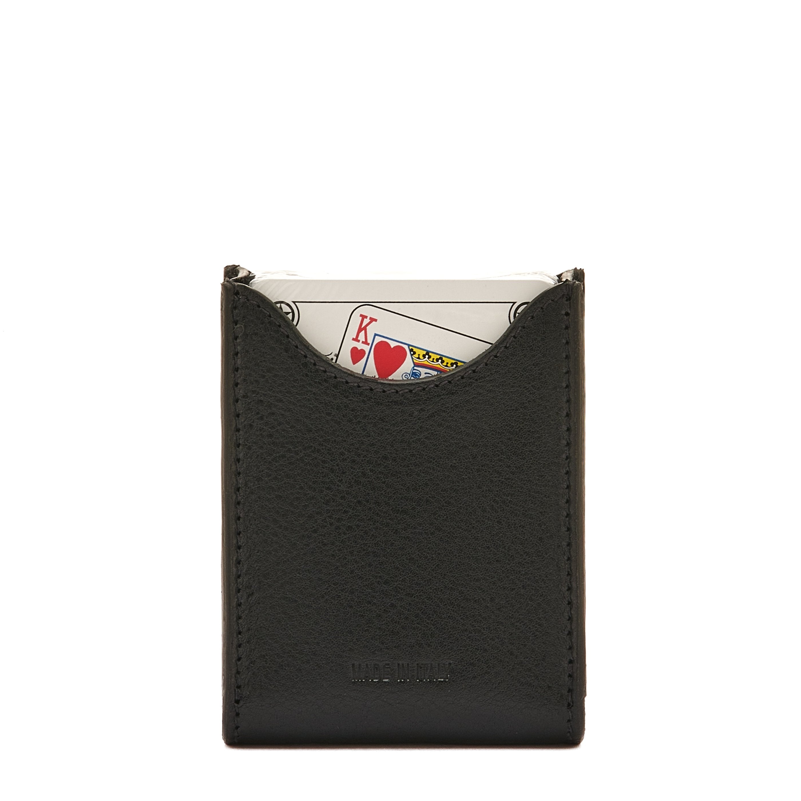 Il Bisonte Home Spielkartenetui Leder schwarz 1 Deck
