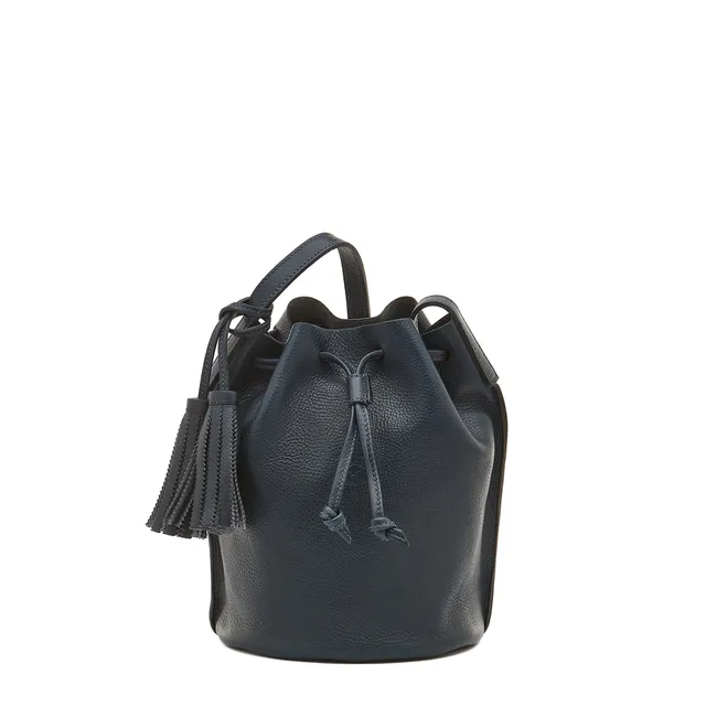 Il Bisonte Silvia Beuteltasche Blau Vollleder