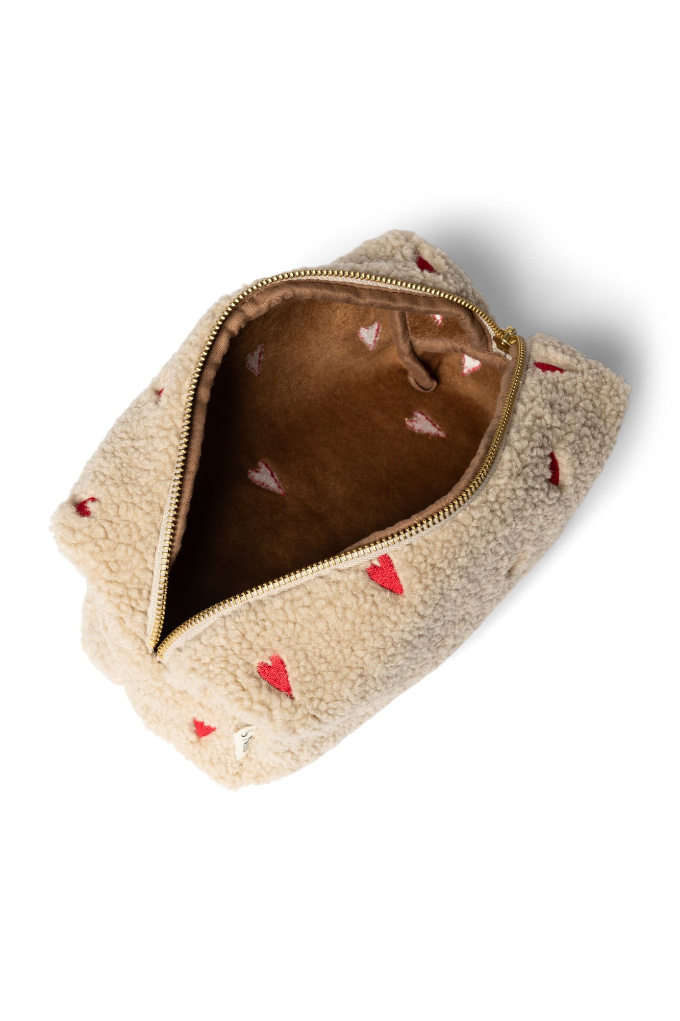 Studio Noos Teddy Pouch Ecru Hearts Täschchen