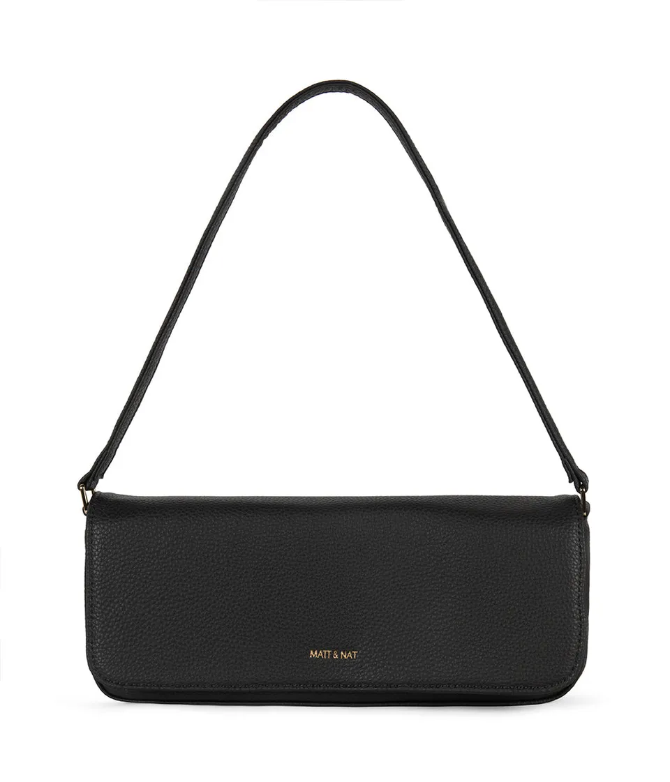 Matt & Nat Grain Ena Schultertasche Schwarz vegan