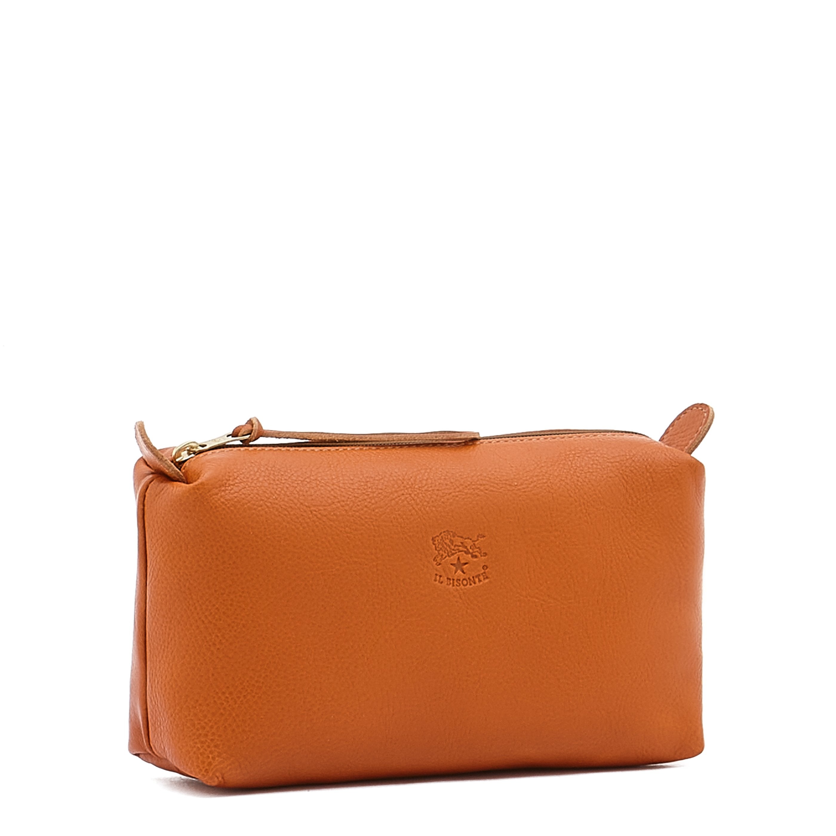 Il Bisonte Beautycase Kosmetiktasche Karamell Vollleder