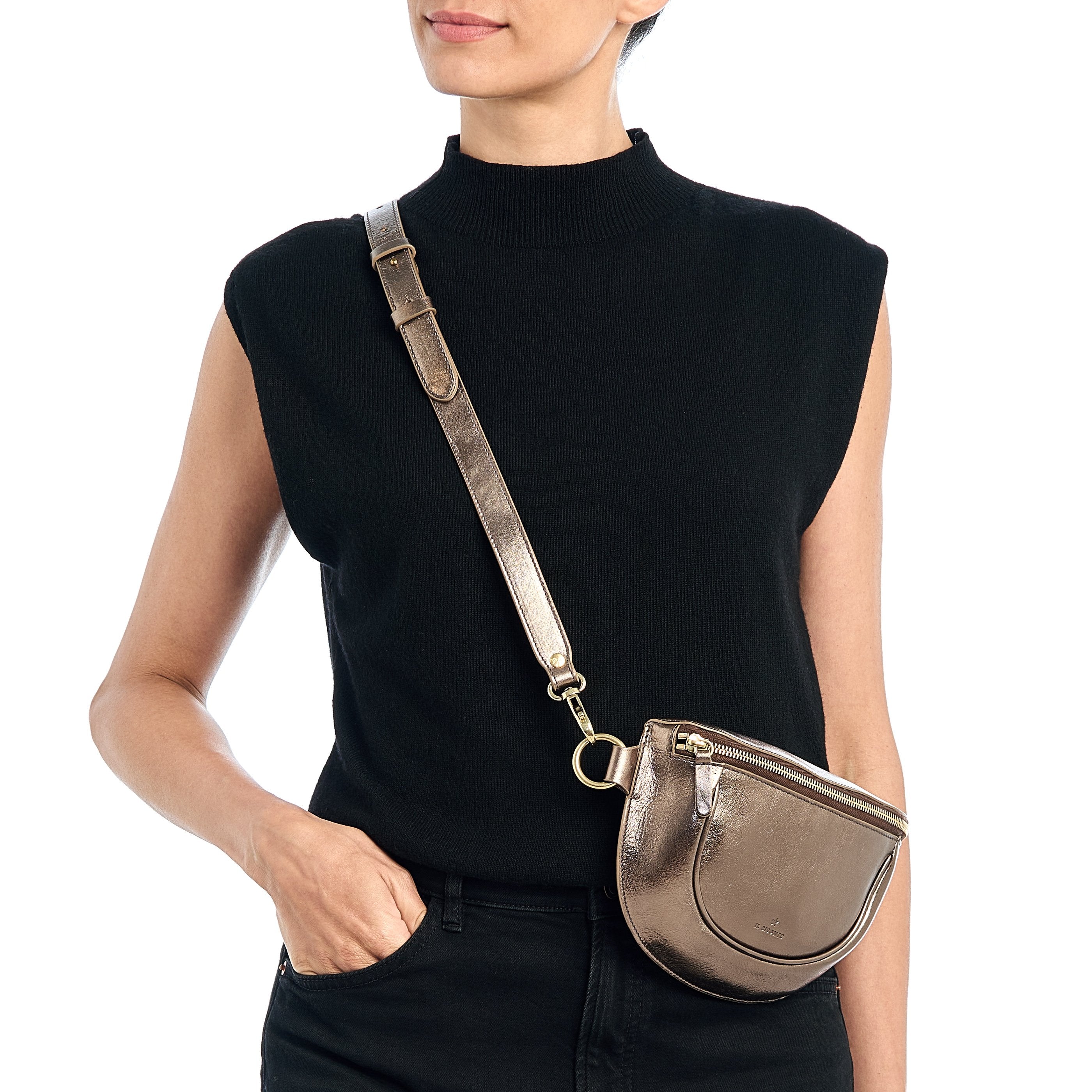 Il Bisonte Oliveta Bauchtasche Bronze Metallic-Leder
