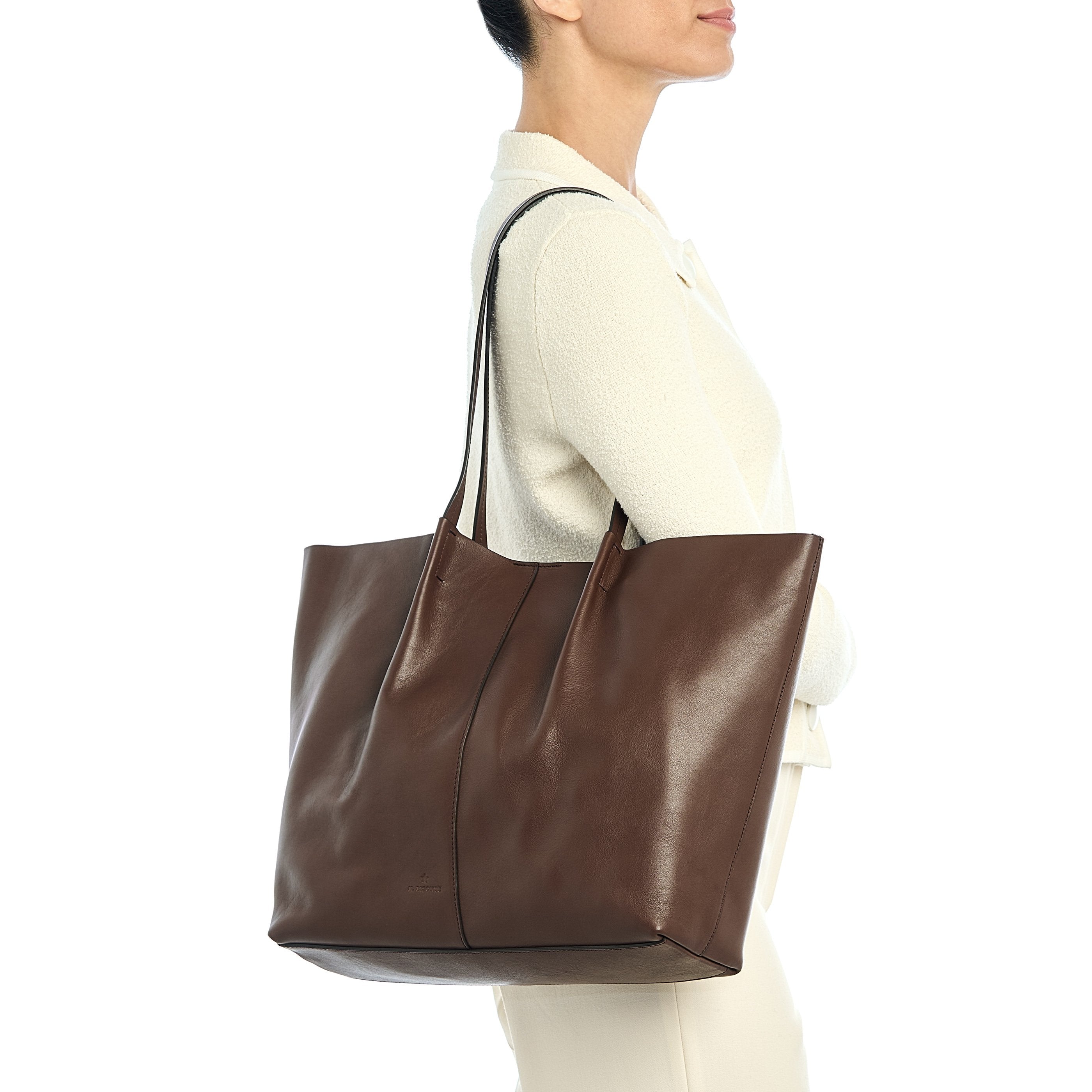 Il Bisonte Nina Shopping Tote Leder tabak Pouch
