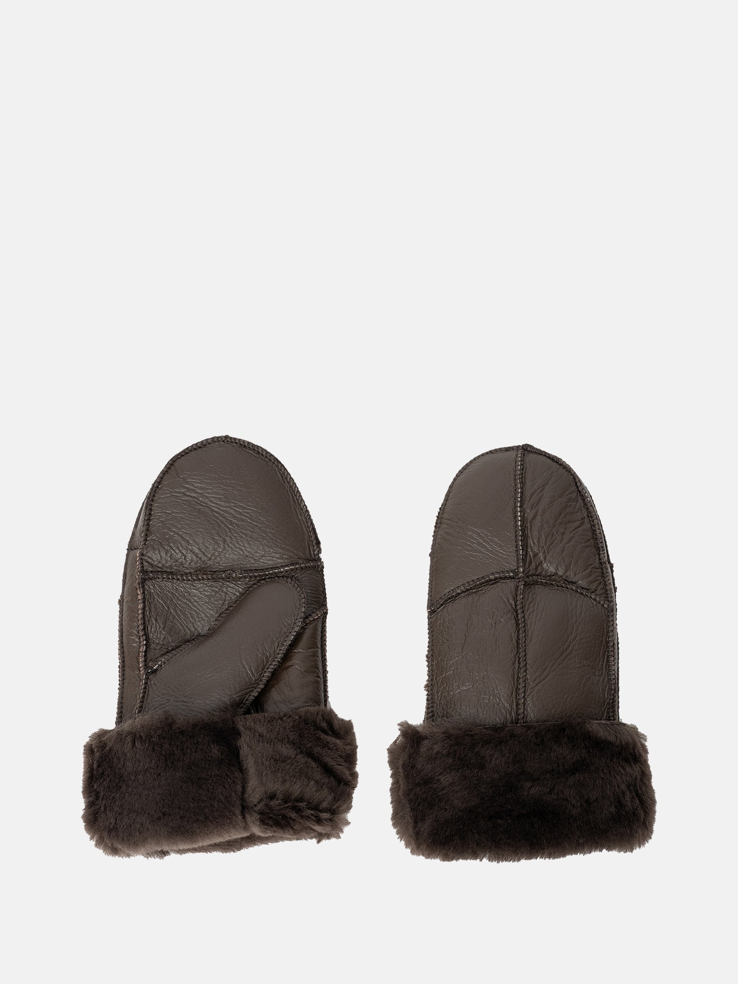 RE:DESIGNED Henny Fäustlinge Dunkelbraun Lammfell