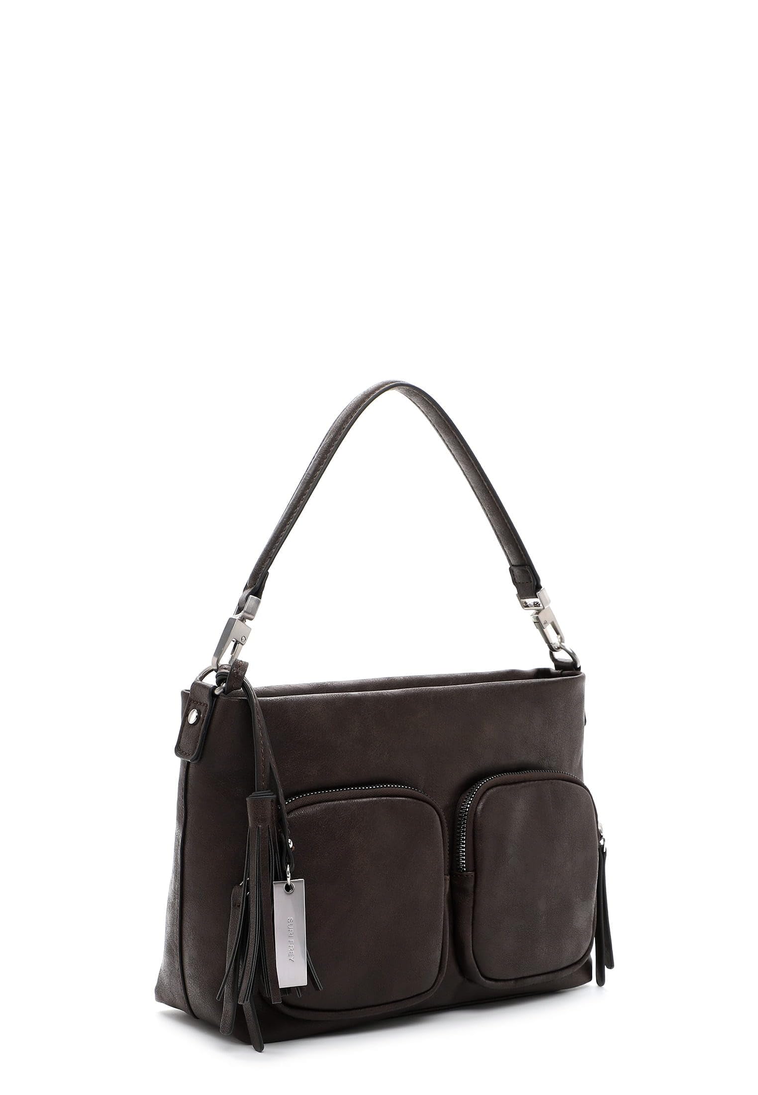 SURI FREY Carly Beutel Schultertasche Braun Zipper