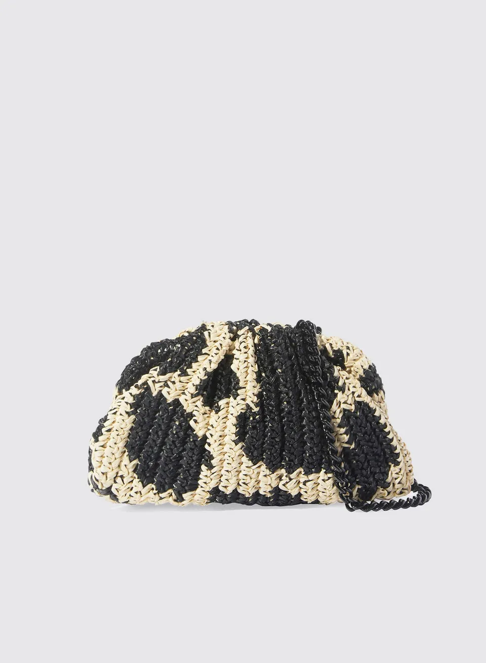 Maria la Rosa Americana Crochet Tasche Schwarz Ecru