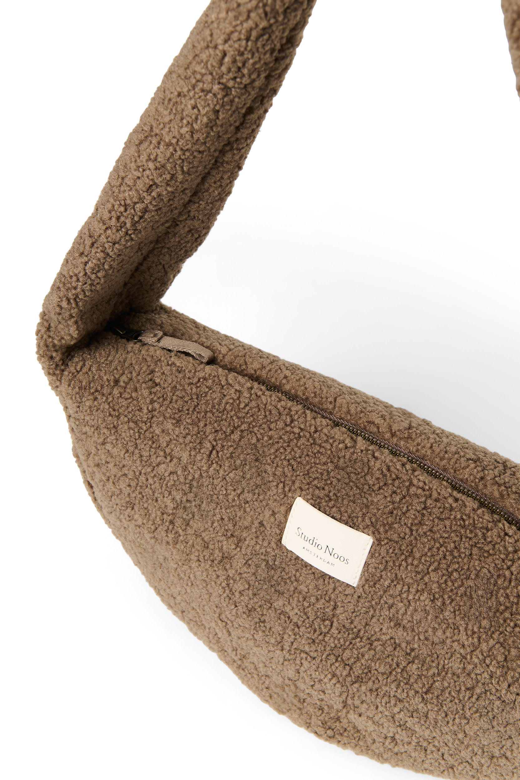 Studio Noos Teddy Mini Crossbody Umhängetasche Braun Reissverschluss