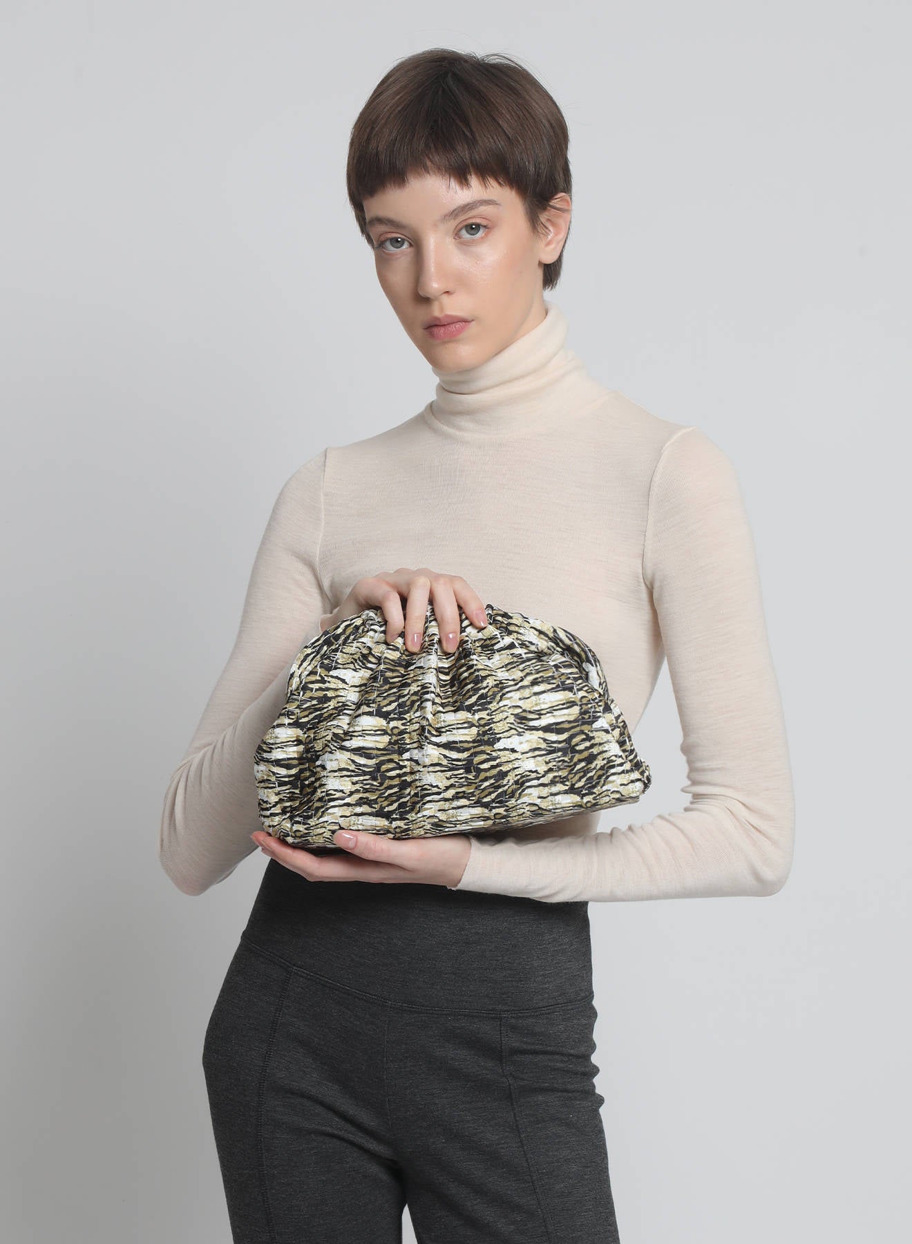 Maria la Rosa Tigress Game Bag Clutch Grün Tigerprint