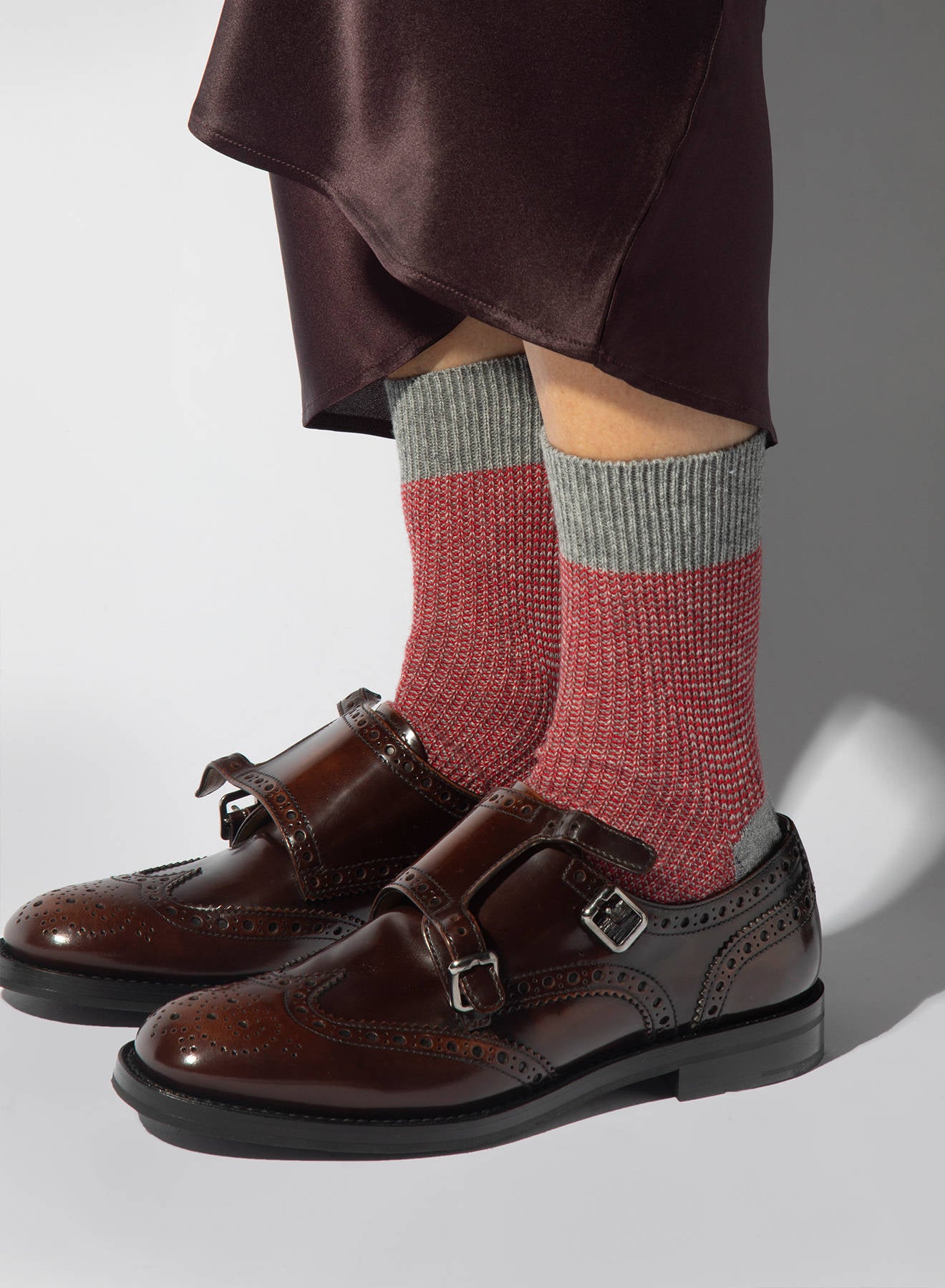 Maria la Rosa WQ007JQ1281 Socken Rot Cashmere