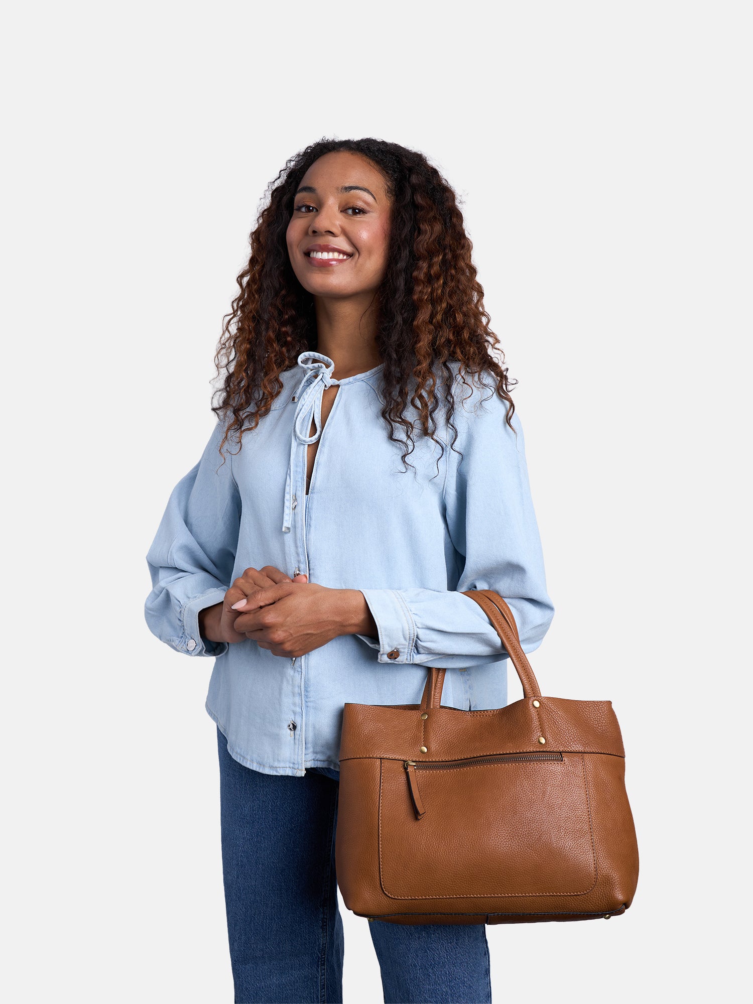 RE:DESIGNED Sofie Small Umhängetasche Tan Vollleder