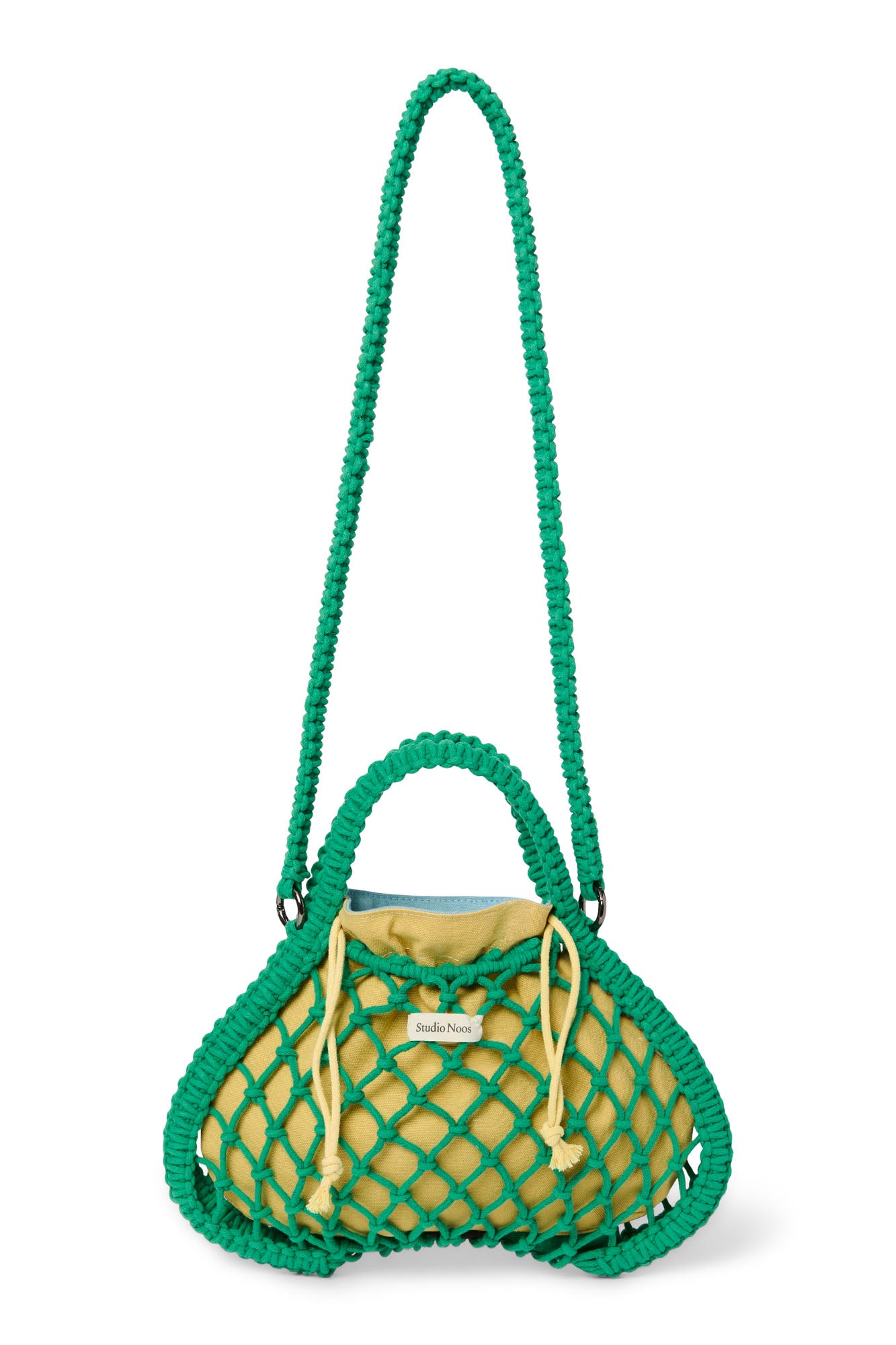 Studio Noos Macramé Mini Handtasche Grün Blau-Gelb Wende