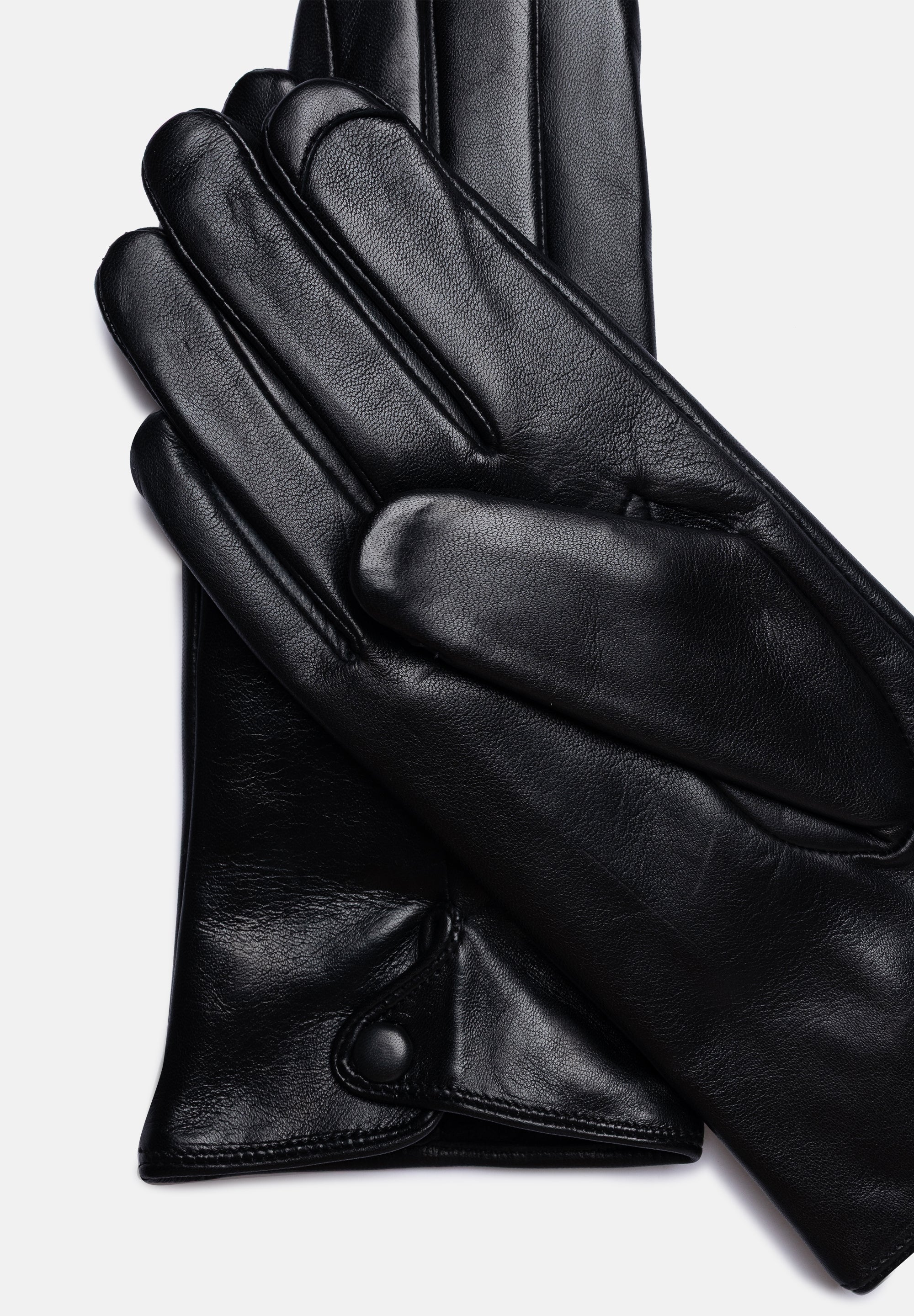 RE:DESIGNED Lissa 6626 Lederhandschuhe Schwarz Fleece