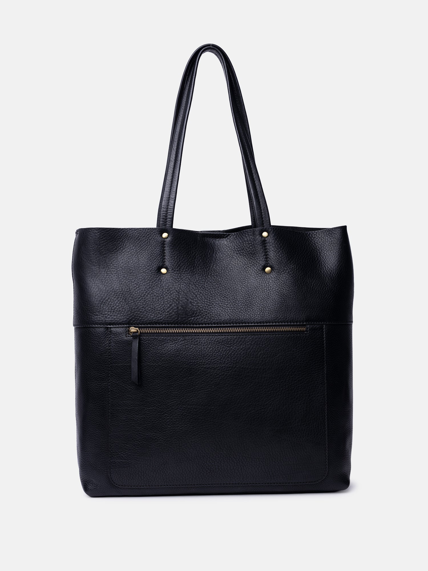 RE:DESIGNED Sofie Big 6666 Schultertasche Schwarz Leder