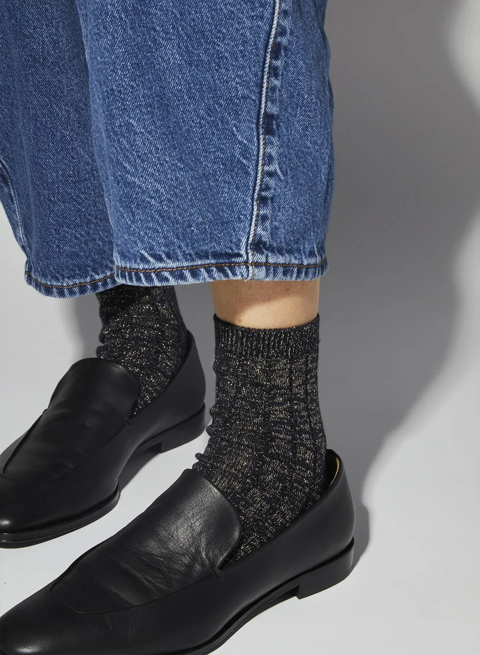 Maria la Rosa WS0A2UN2260 Socken Navy Lurex Glitzer