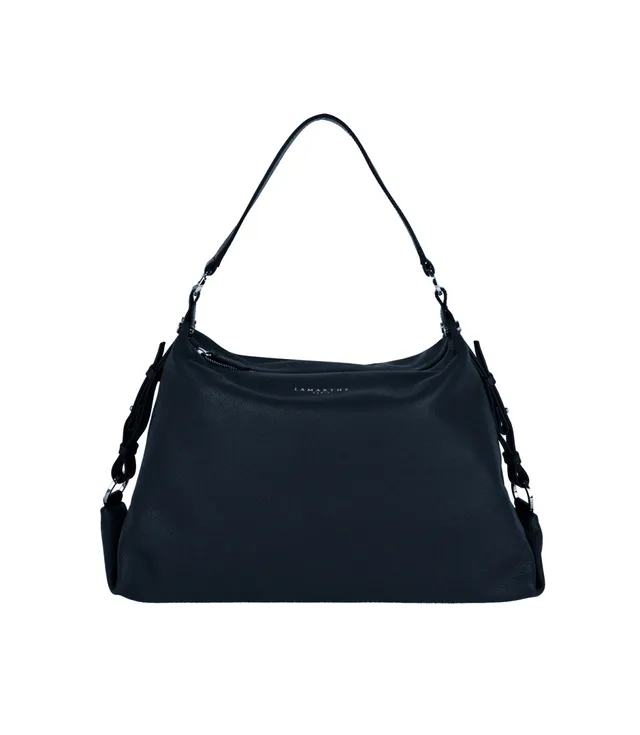 Lamarthe Naturel Schultertasche Marineblau Rindsleder