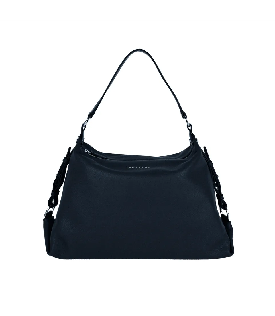 Lamarthe Naturel Schultertasche Marineblau Rindsleder