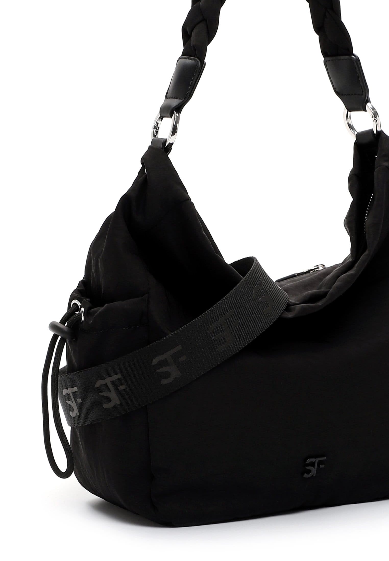 SURI FREY Abby Crossover Schultertasche Schwarz geflochten