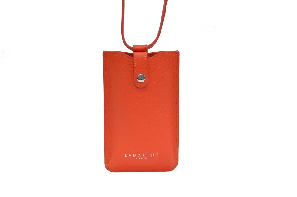 Lamarthe Ambre Handytasche Orange Leder 19 cm