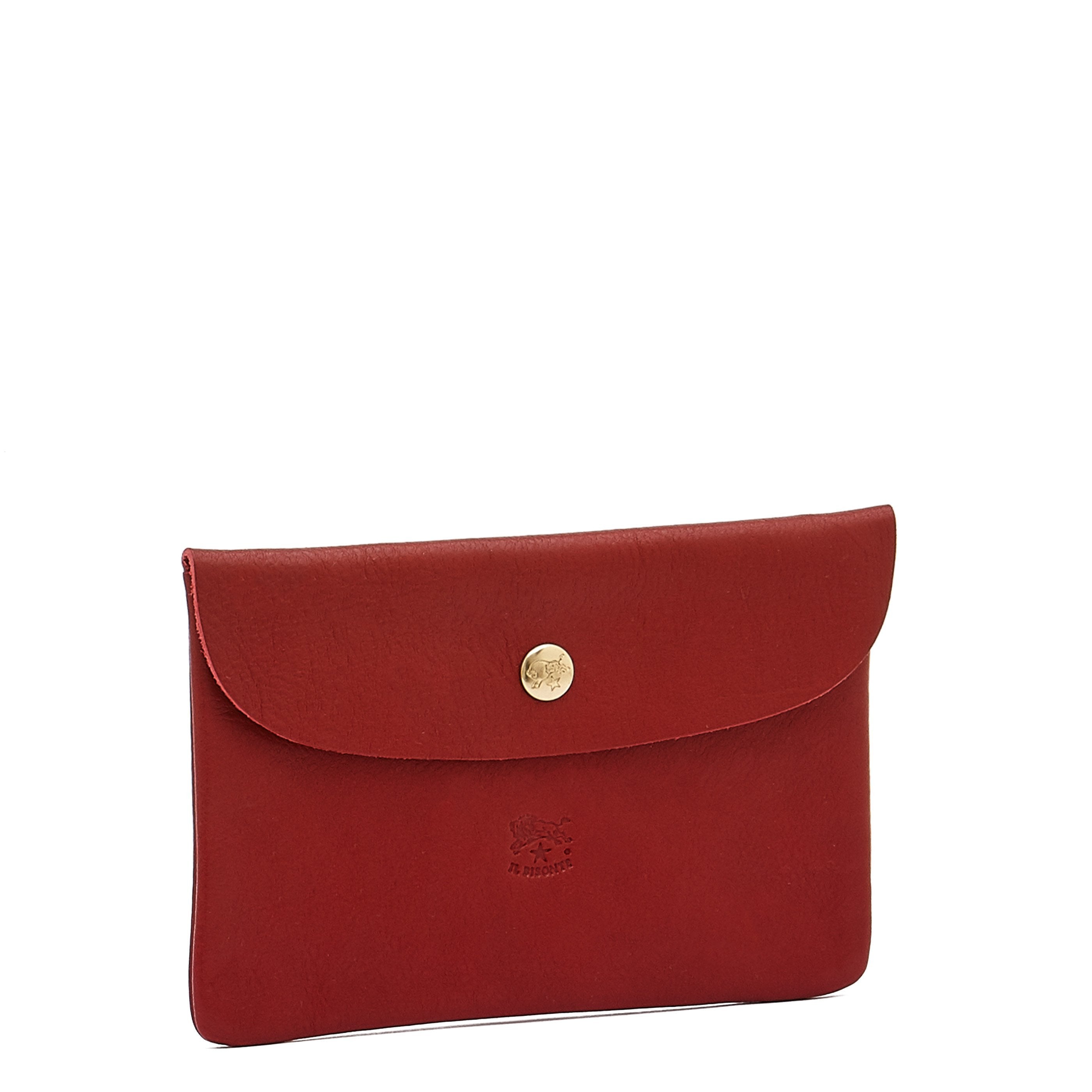 Il Bisonte Bustina Ledertäschchen Rot Vollleder Unisex
