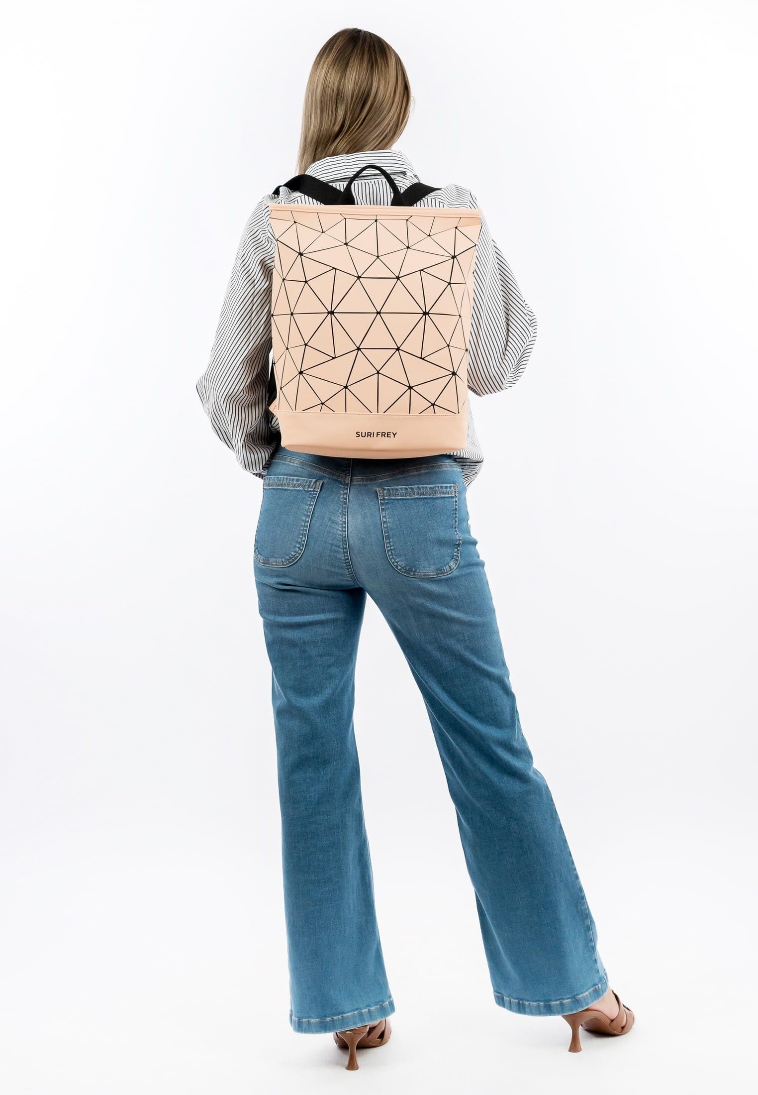 SURI FREY Jessy-Lu City Backpack L Rucksack Apricot 3D-Muster
