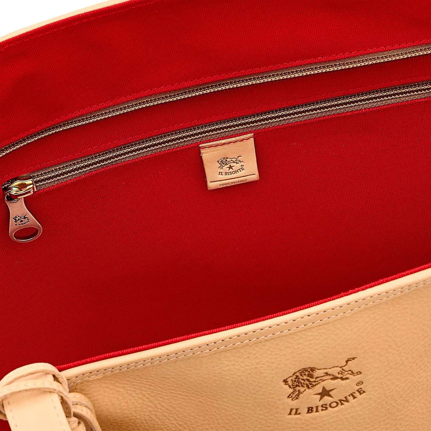 Il Bisonte Archive 1970 Shopper Rot Natur Stoff