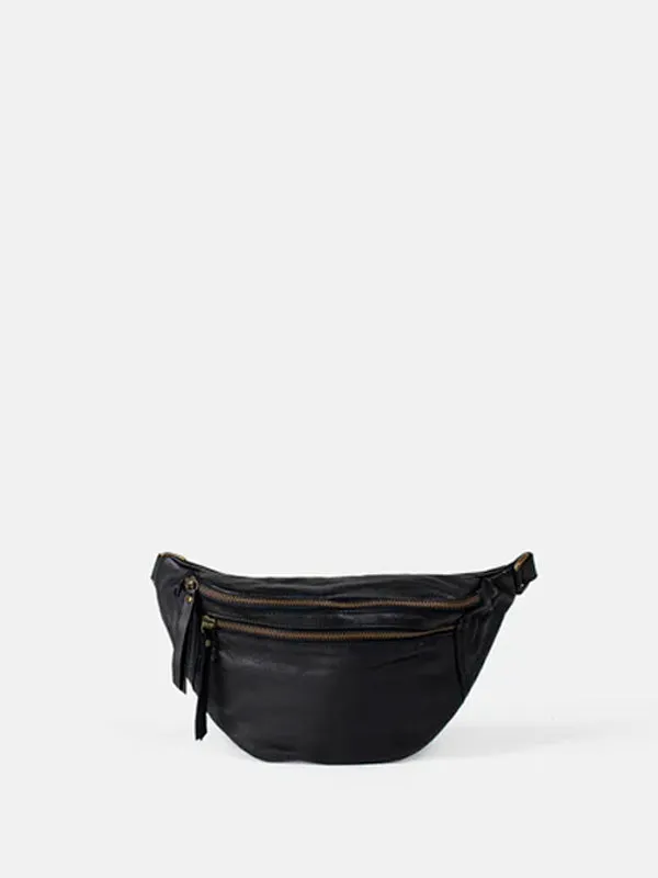 RE:DESIGNED Faust Urban Bauchtasche Schwarz Vollleder