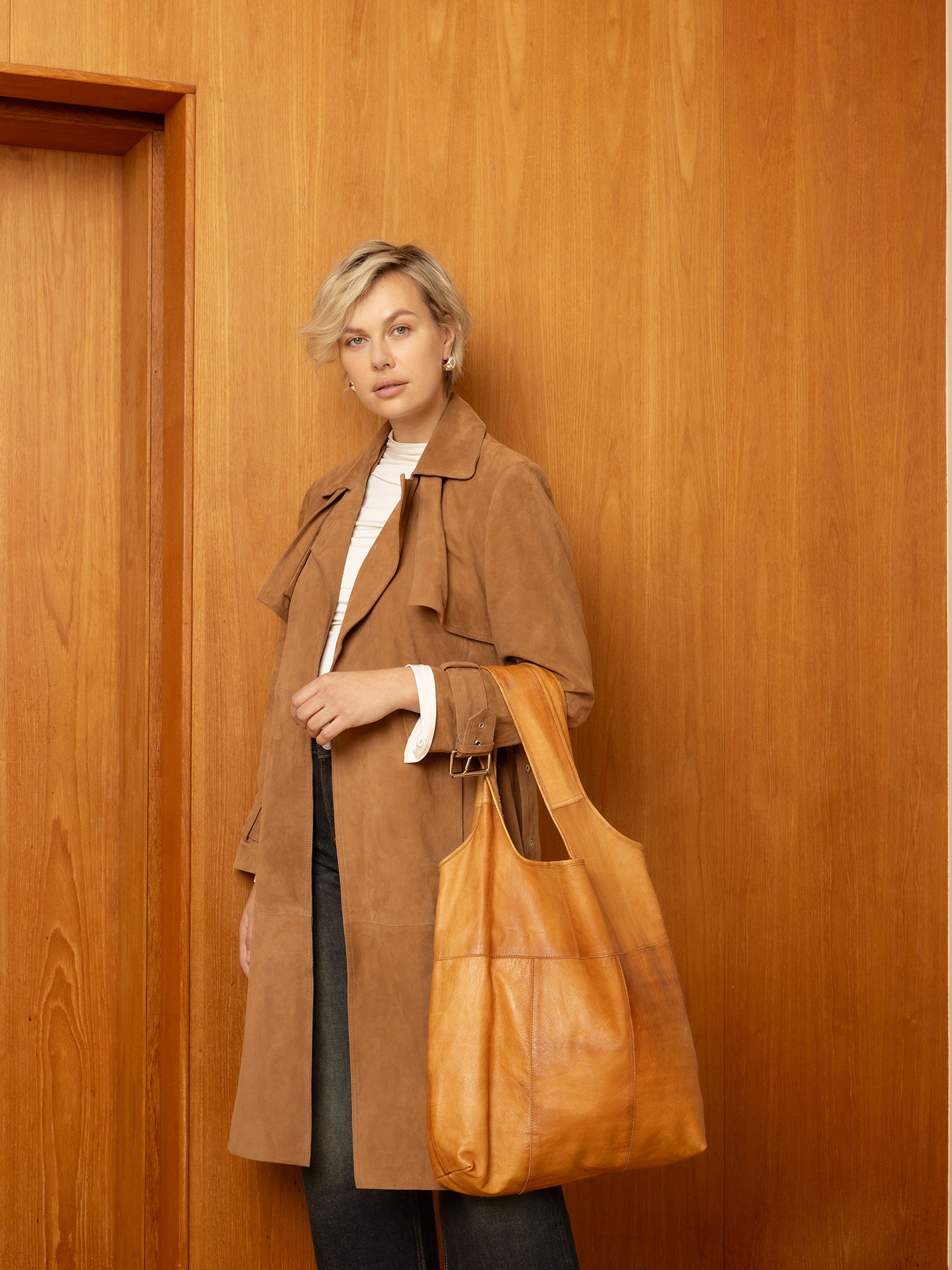RE:DESIGNED Lyra Urban Shopper Burned Tan Leder