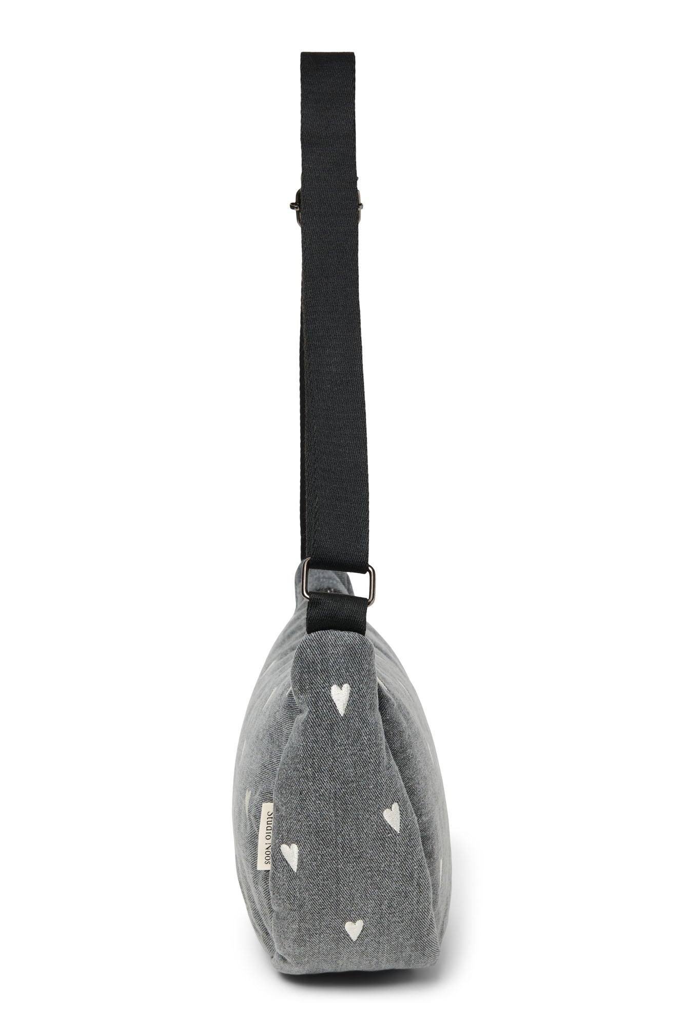 Studio Noos Denim Bauchtasche Grey Hearts Grau Denim