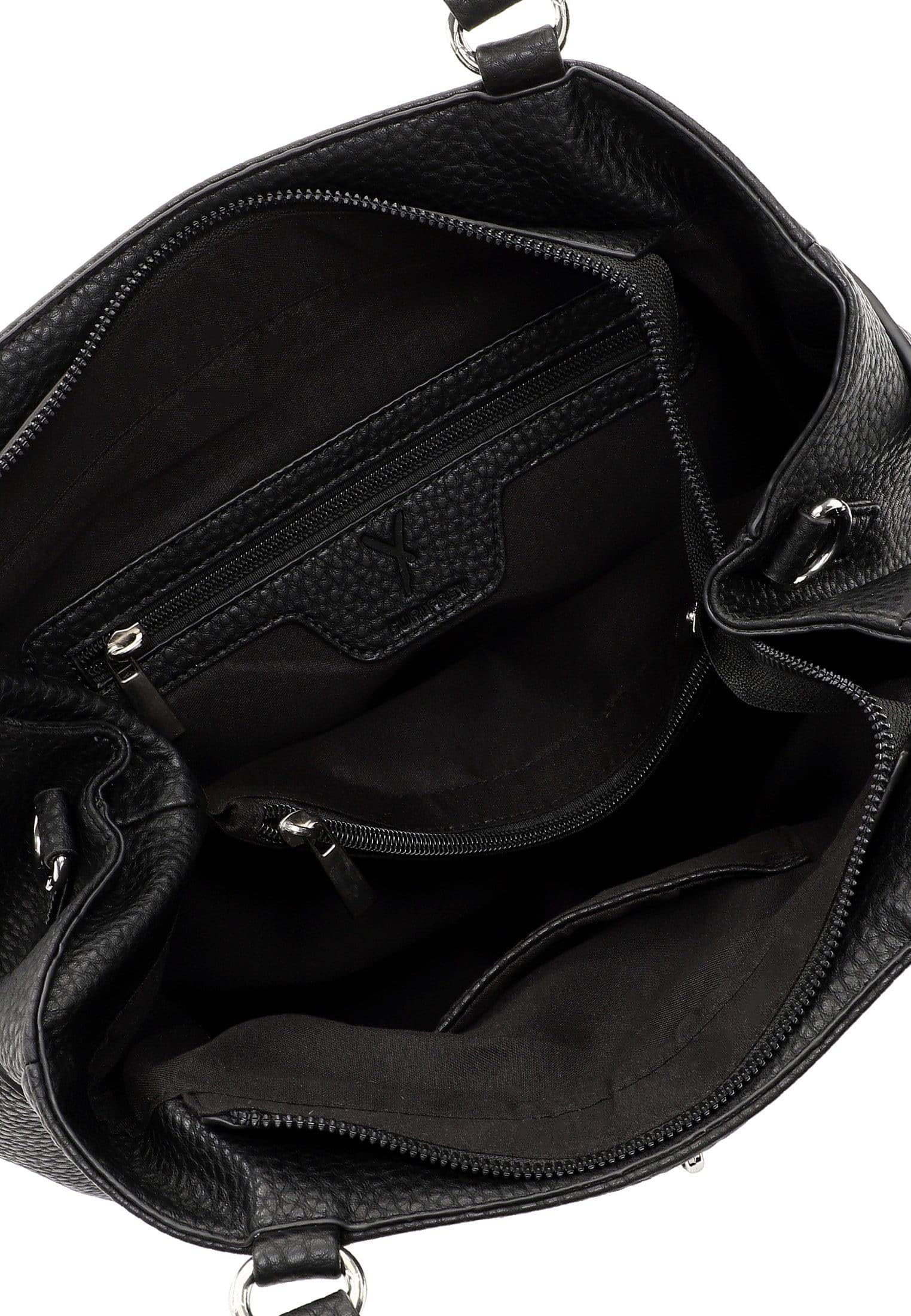 SURI FREY Leony Cityshopper M Handtasche Black genarbt