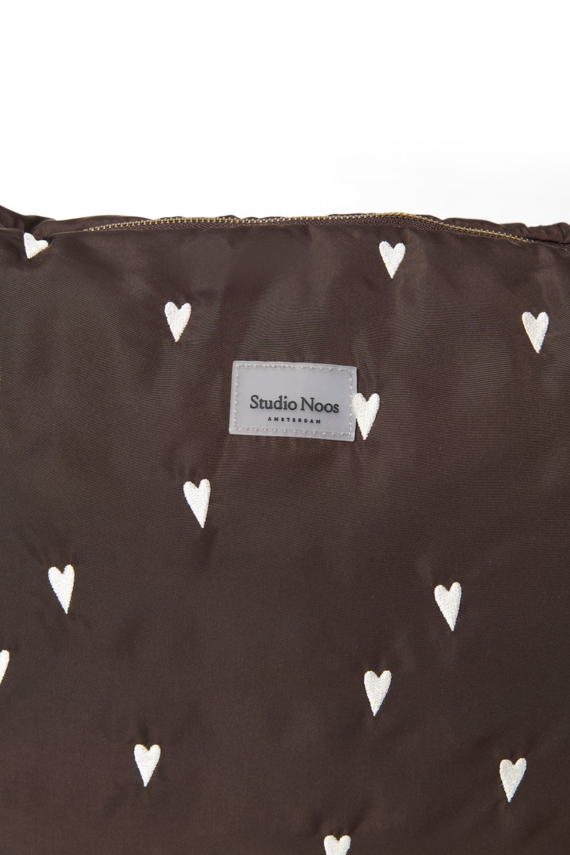 Studio Noos Puffy Wickeltasche Brown Hearts wasserabweisend