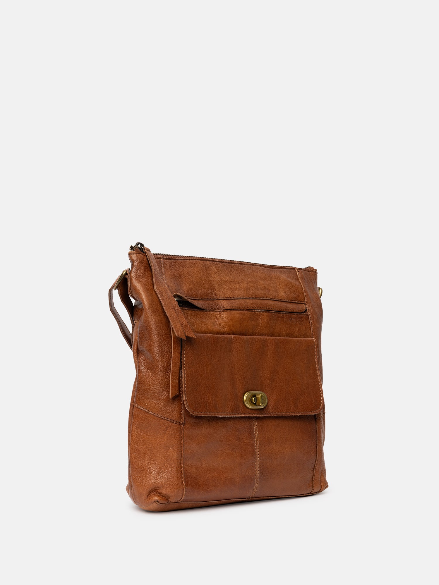 RE:DESIGNED Leknes Urban Umhängetasche Walnut Vollleder
