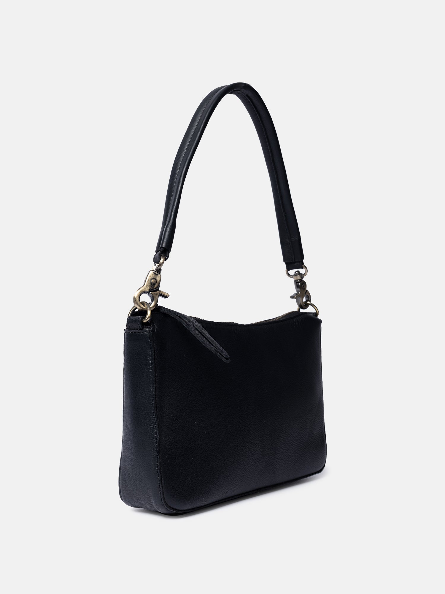 RE:DESIGNED Nada Umhängetasche Schwarz Vollleder klein
