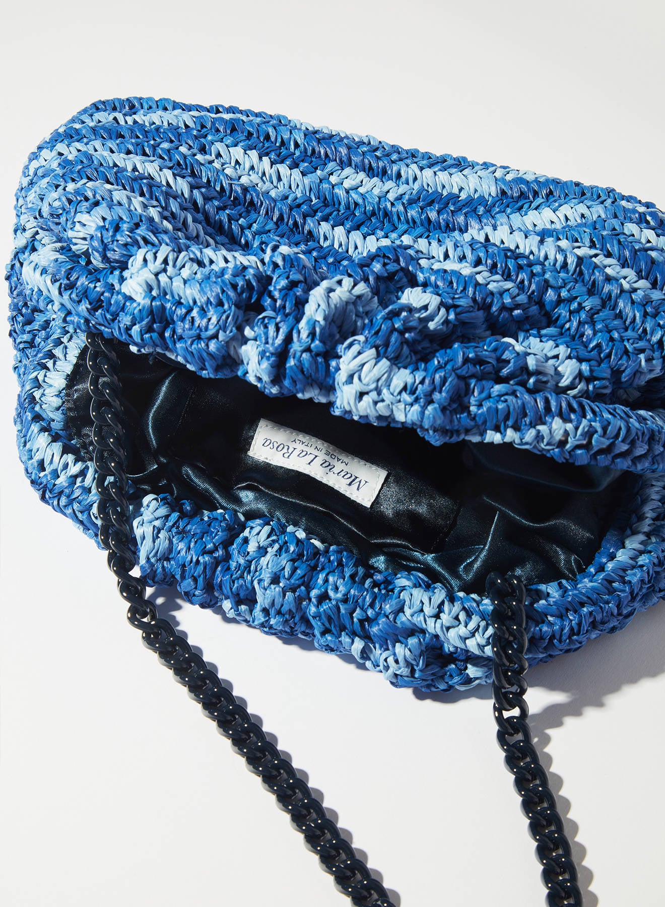 Maria la Rosa Tie Dye Crochet Clutch Jeans 30 cm