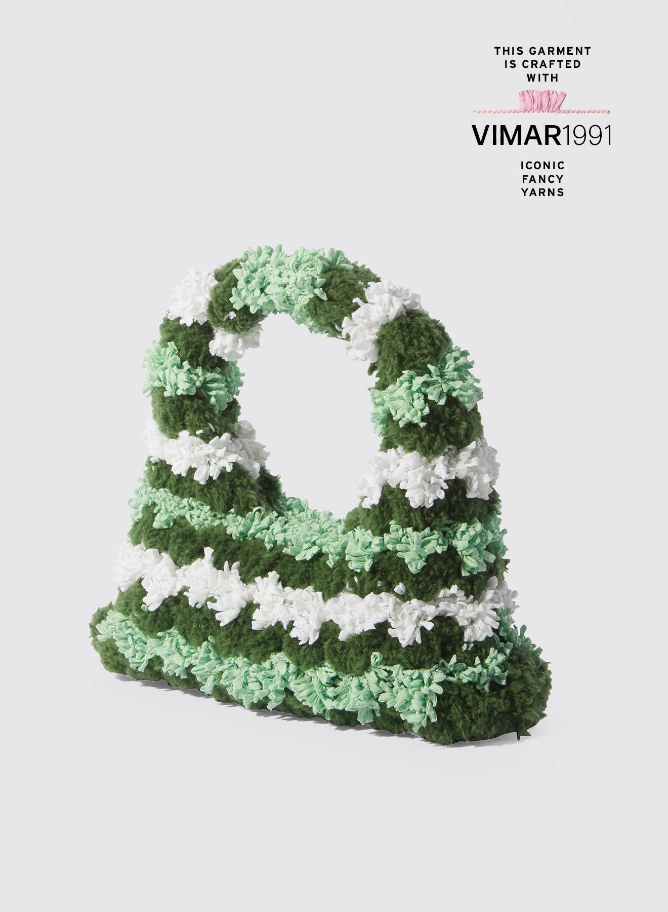 Maria la Rosa Moss Bag Clutch Grün Häkel-Optik