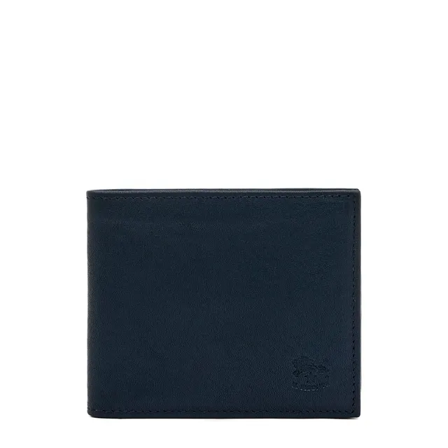 Il Bisonte Feniglia Herren Geldbörse Blau Leder