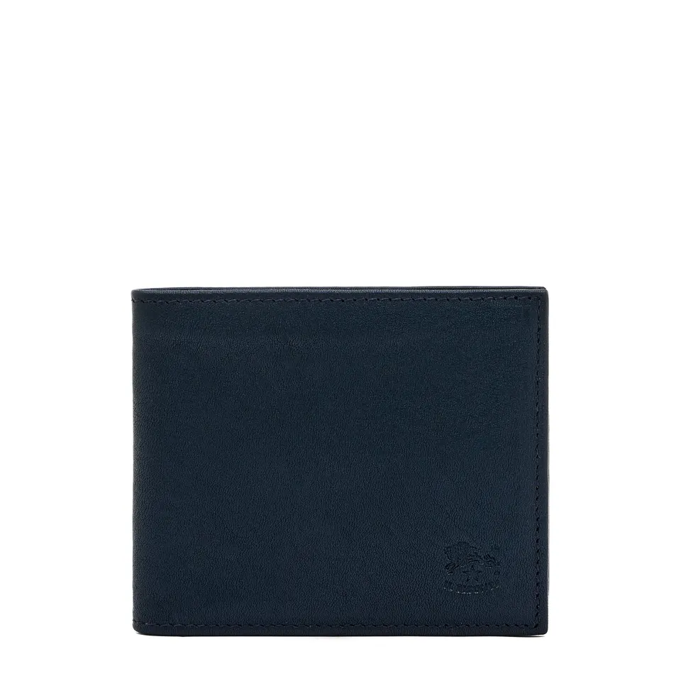 Il Bisonte Feniglia Herren Geldbörse Blau Leder