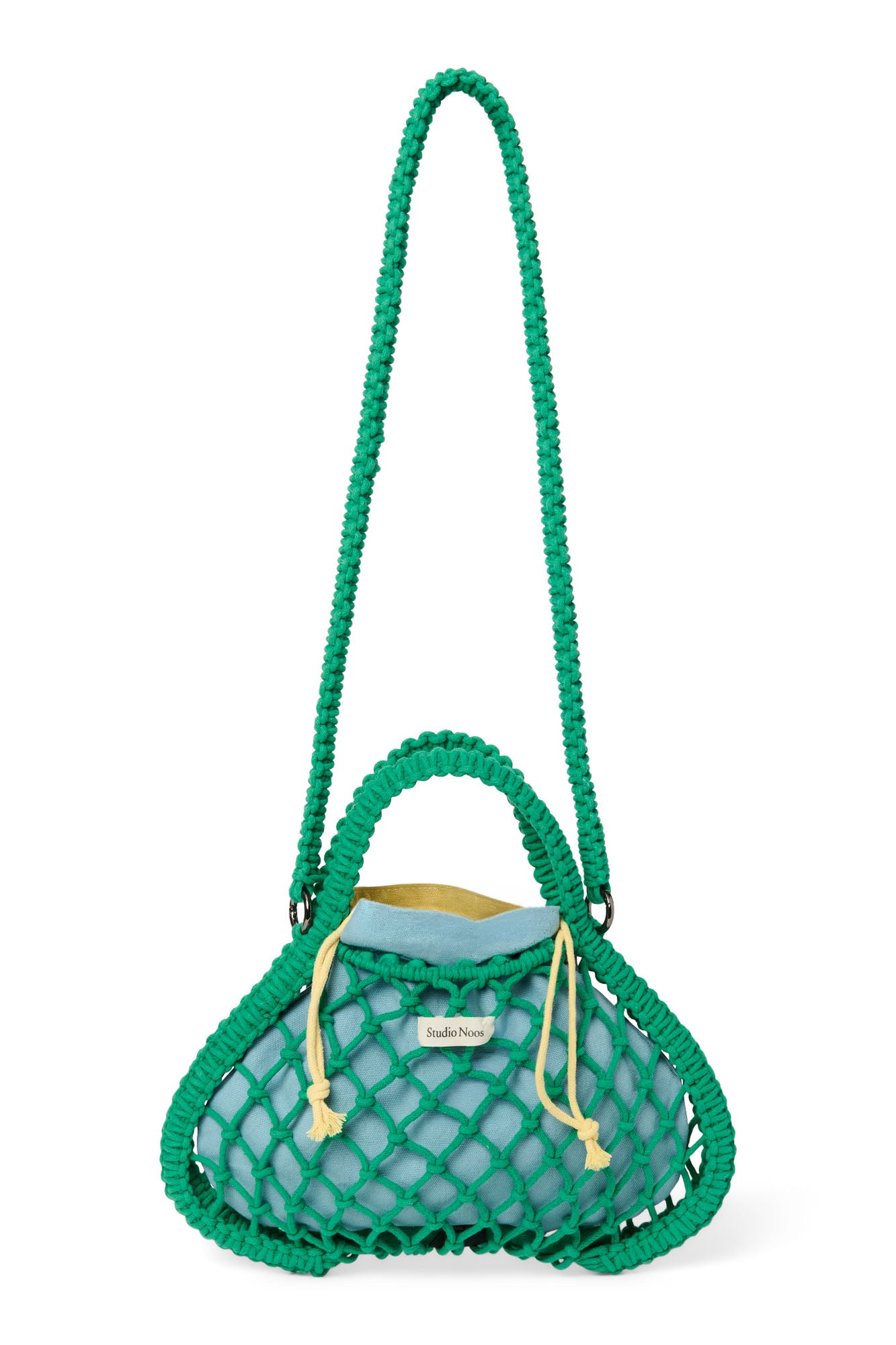 Studio Noos Macramé Mini Handtasche Grün Blau-Gelb Wende