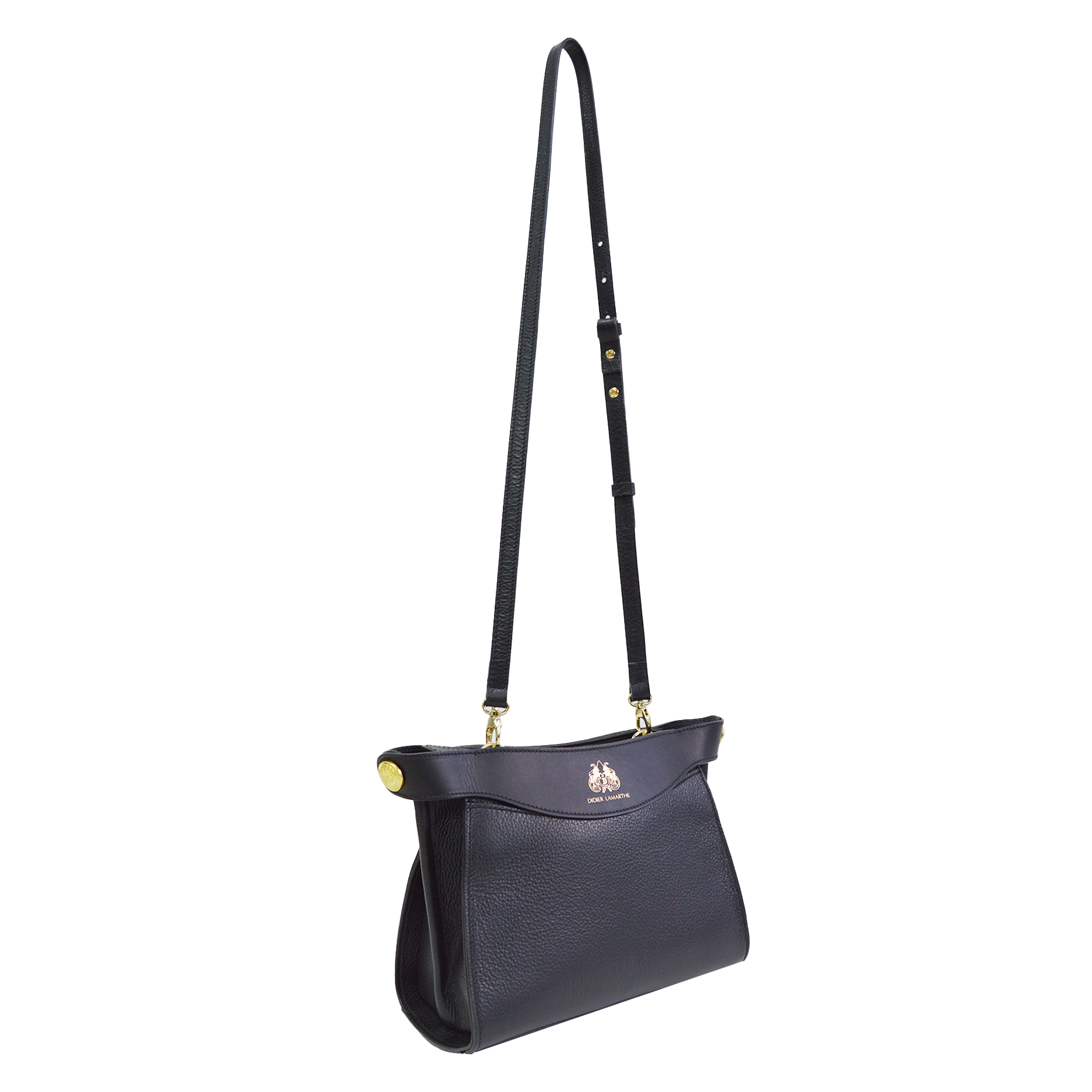 Lamarthe Heritage Umhängetasche schwarz Vollleder